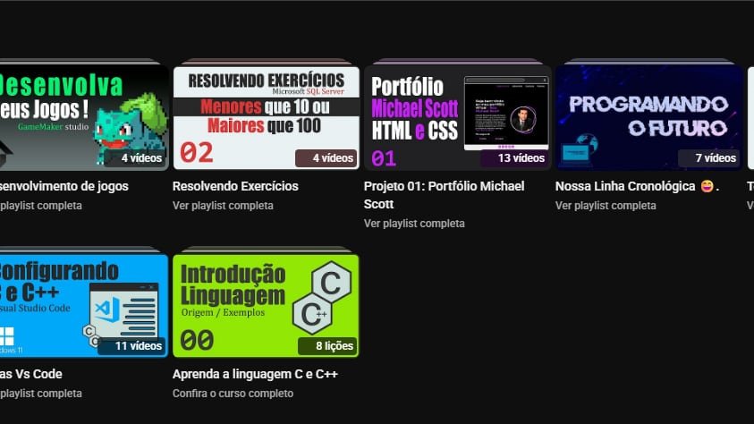 As trilhas organizadas em playlists